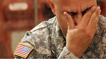 soldier dries tears
